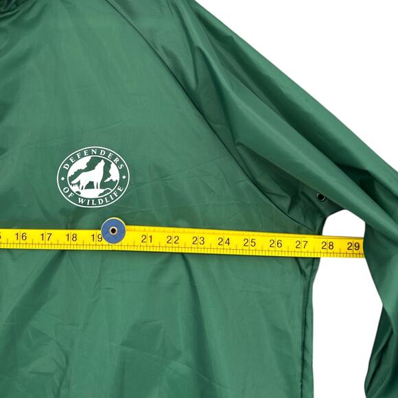 Defenders of Wildlife Green Drawstring Hood Pockets Hooded Windbreaker Jacket OS - Picture 6 of 6
